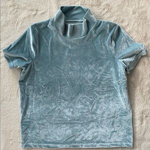 SOLD!  Madewell Velvet blue mock top size S